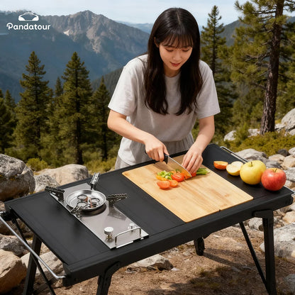 Pandatour Camping IGT 0.5UNT Table Gas Stove Windproof Stainless Steel Folding 6500W High Power Stove Adjustable Burner Cooker