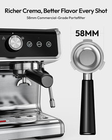 EUHOMY Espresso Machine with Grinder, 20 Bar Semi Automatic Coffee Maker with Steam Wand, Home & Office
