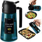 16oz/470ml Blue Glass Olive Oil Sprayer for Cooking - 2 in 1 Olive Oil Dispenser for Kitchen Gadgets, Air Fryer, Salad, and BBQ