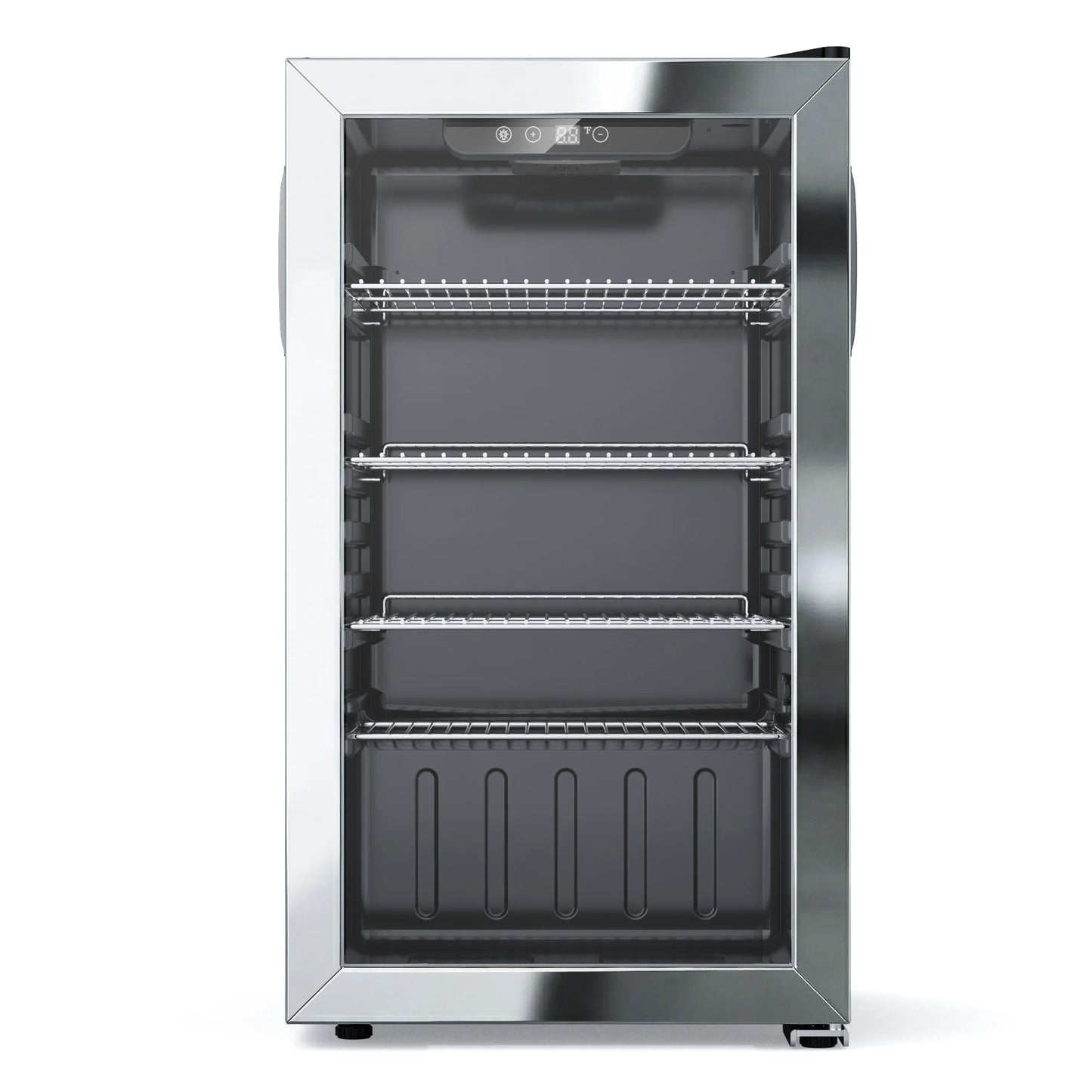Beverage Refrigerator and Cooler, 130 Can Mini Fridge with Glass Door for Soda Beer for Office, Bar Adjustable Removable Shelves