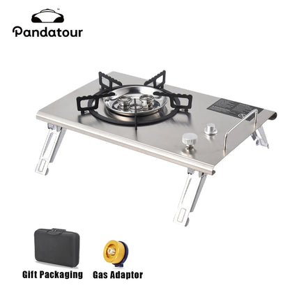 Pandatour IGT Windproof Easy Equiped Table Stove Stainless Steel One lick Ignite 3 Burners High Power Stove Outdoor Camping