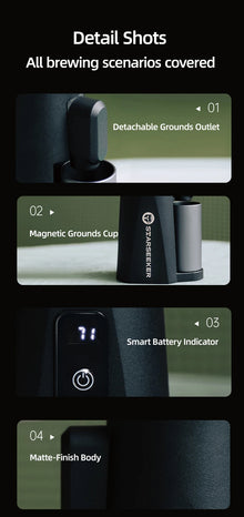 STARSEEKER EDGE Mini Portable Electric Coffee Grinder 38mm Cone Burr Stepless Adjustable Type-C Home Outdoor Travel Suit