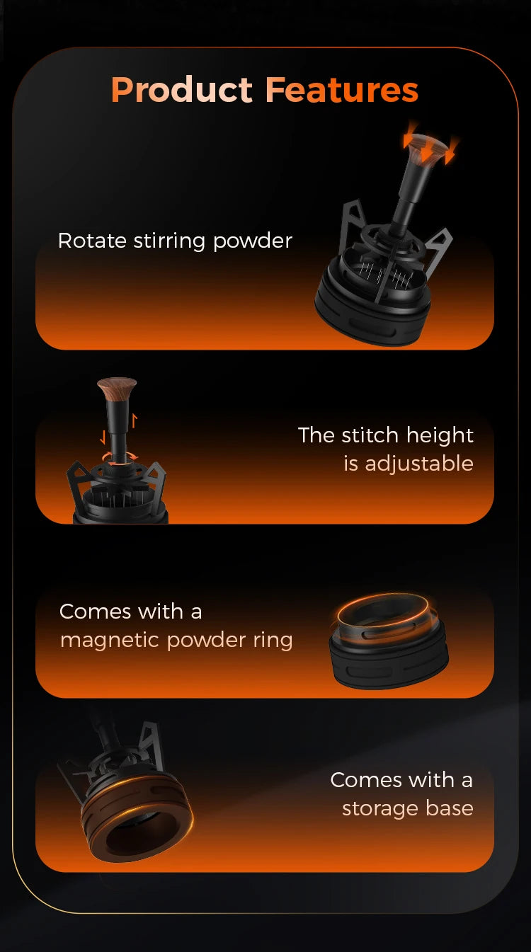 IKAPE V3 Espresso Rotary WDT,Coffee Stirrer with Dosing Funnel & Stand,Espresso Stirrer Distribution Tool for Barista