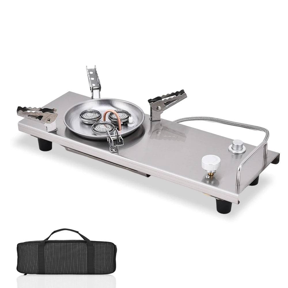 Pandatour Camping IGT 0.5UNT Table Gas Stove Windproof Stainless Steel Folding 6500W High Power Stove Adjustable Burner Cooker