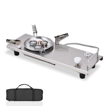 Pandatour Camping IGT 0.5UNT Table Gas Stove Windproof Stainless Steel Folding 6500W High Power Stove Adjustable Burner Cooker