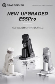 STARSEEKER E55Pro Electric Coffee Grinder 55MM Titanium Cone Burr Stepless Adjustment Espresso Brew Coffee Bean Grinder Black