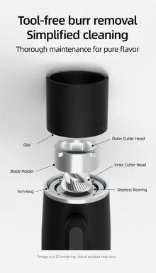 STARSEEKER EDGE Mini Portable Electric Coffee Grinder 38mm Cone Burr Stepless Adjustable Type-C Home Outdoor Travel Suit