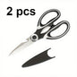 1/2 Multifunctional Kitchen Scissors Black, Wear-resistant and Sharp, Stainless Steel Food Scissors, Suitable for Duck Meat