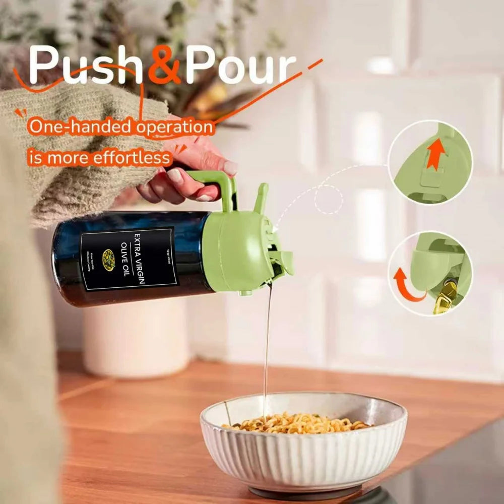 16oz/470ml Blue Glass Olive Oil Sprayer for Cooking - 2 in 1 Olive Oil Dispenser for Kitchen Gadgets, Air Fryer, Salad, and BBQ