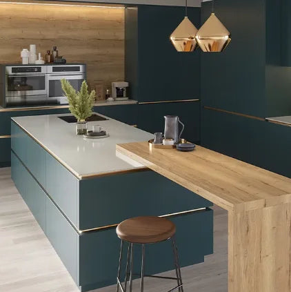 Modern Customizable Flat Panel RTA Kitchen Cabinet Plywood Construction Lacquer Finish Includes Faucet Sink Backsplash Villa
