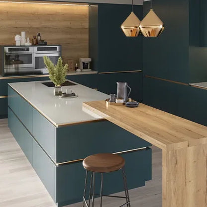 Modern Customizable Flat Panel RTA Kitchen Cabinet Plywood Construction Lacquer Finish Includes Faucet Sink Backsplash Villa