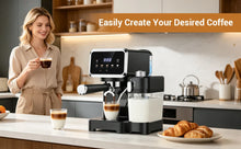 Espresso Machine with Color Touchscreen, 20 Bar Cappuccino Latte Machines with Automatic Milk Frother, Dual Boiler Stainless Steel Espresso Maker for Home, 1350W