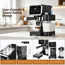 Espresso Machine with Color Touchscreen, 20 Bar Cappuccino Latte Machines with Automatic Milk Frother, Dual Boiler Stainless Steel Espresso Maker for Home, 1350W