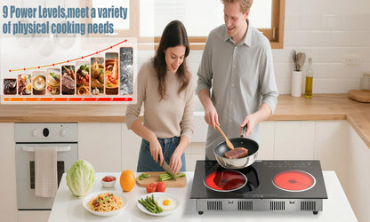Karinear Portable Electric Stove 110V, 1800W Electric Hot Plate with Handle, Knob Control Single Burner Electri Cooktop, Ceramic Infrared Countertop Burner, Timer, Safety Lock(Pink)