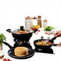 Premium Durable Eco-Friendly Healthy 3-Piece Classic Metal Non-Stick Cookware Set Frying Pans Kadhai Glass Lid Induction Ready
