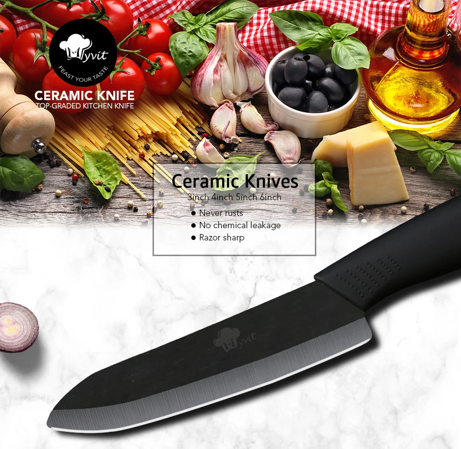 Ceramic Knives Kitchen knives Set 3 4 5 6 inch Chef knife Cook Set Chef Utility Slicer Vegetable Peeler White Zirconia Blade