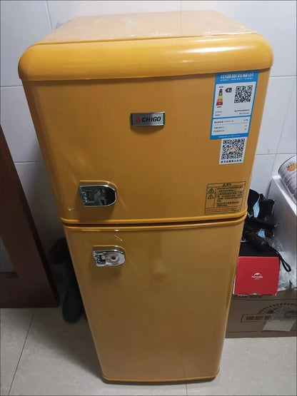 X Hot Selling High-quality 82L Retro Style Small Refrigerator, Top Freezing and Bottom Refrigeration Refrigerator