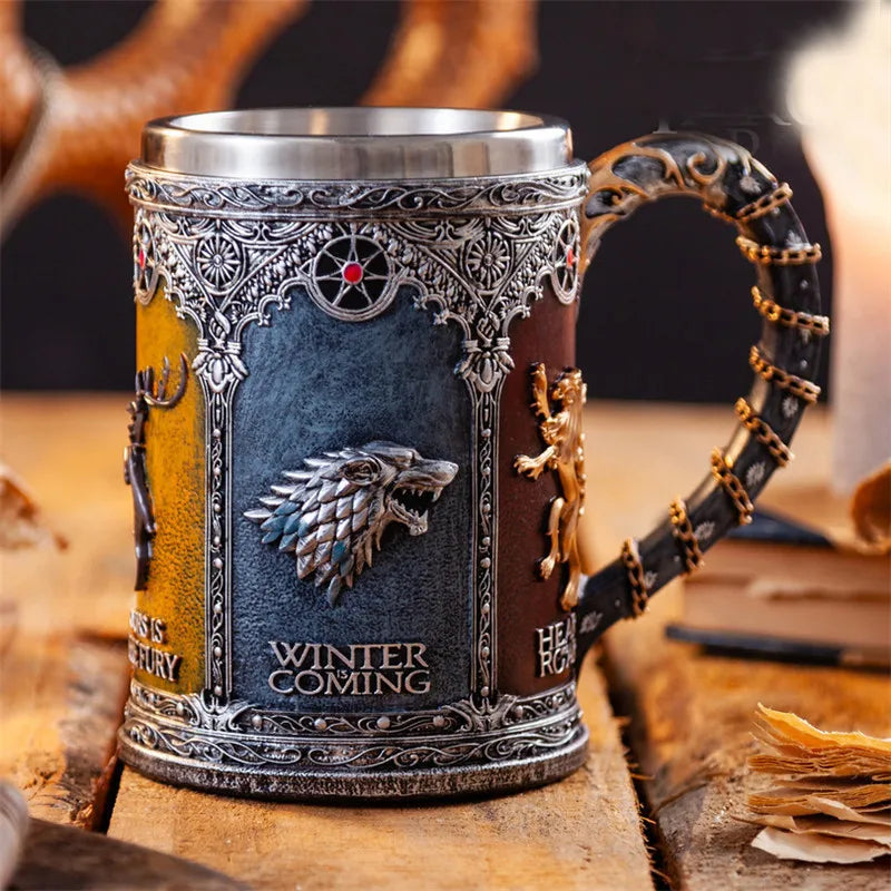 Water Cup Bar Creative 3D Stereo Carved Stainless Steel Beer Mug Goblet Coffee Mug