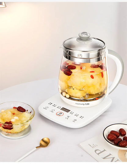 220V 1.5L Household Electric Kettle Automatic Glass Health Preserving Pot Portable Mini Multi Cooker Tea Dessert Cooker