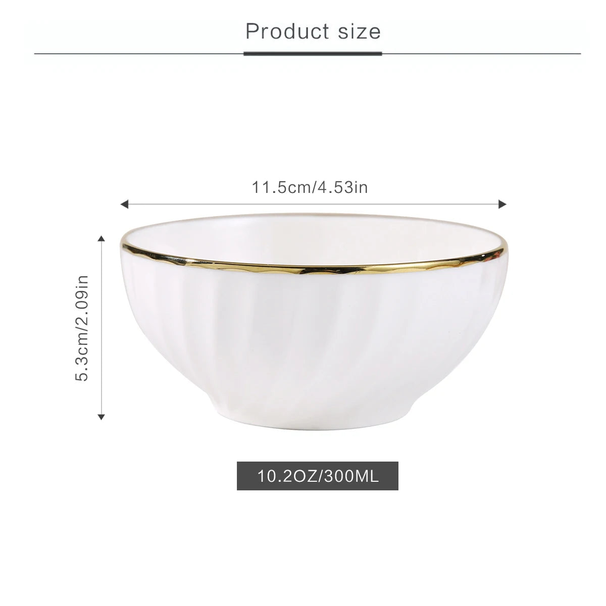 Nordic Style Spiral Pattern Porcelain Bowl Modern Minimalist Dinner Bowl  High Quality Bone China Rice Bowl