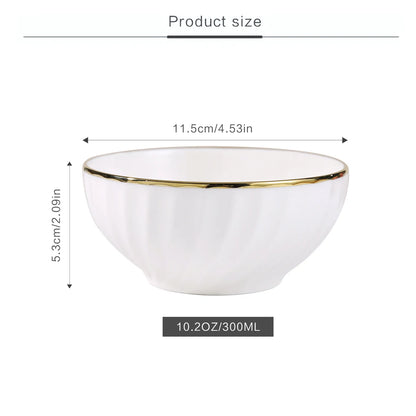 Nordic Style Spiral Pattern Porcelain Bowl Modern Minimalist Dinner Bowl  High Quality Bone China Rice Bowl