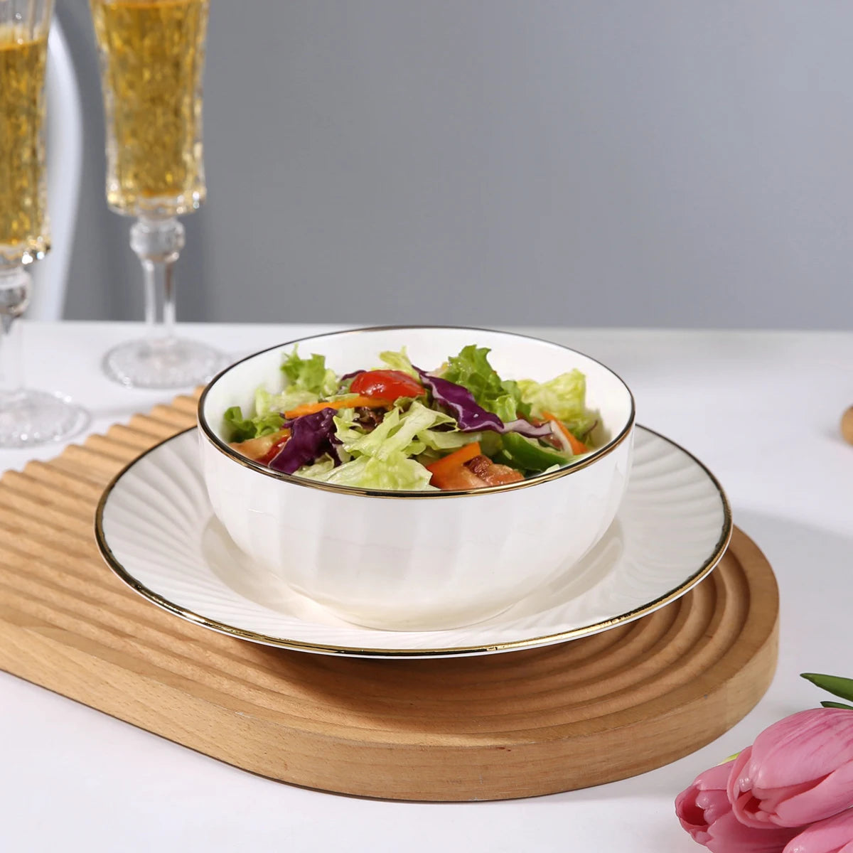 New Stereoscopic Relief Spiral Pattern Design Serving Bowl Restaurant Utensils Round Soup Salad Ceramic Bowl