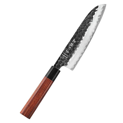 HEZHEN 1-3PC Kitchen Knife Set Chef Utility Santoku Professional Clad Steel Japanese Cook For Meat Kitchen Knife Red Wood