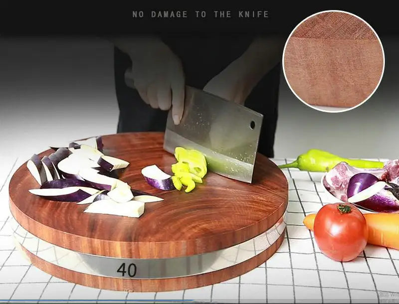 Solid Wood One Piece Ironwood Professional Cook Kitchen Chopping Board Chef Present No Paint Healthy Clam Wood Cutting Plate