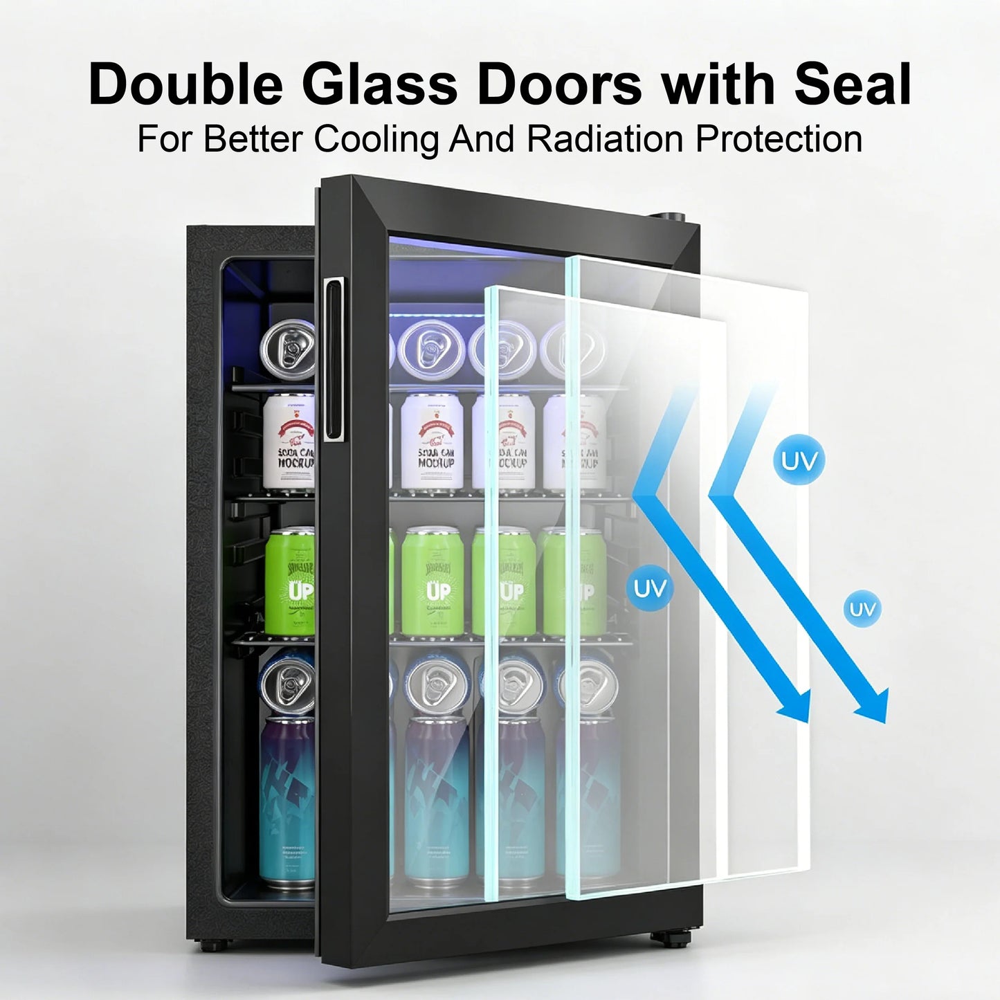 Custom Compact Portable 21L Compressor Glass Door Beverage Beer Wine Under Counter Office Household Refrigerator