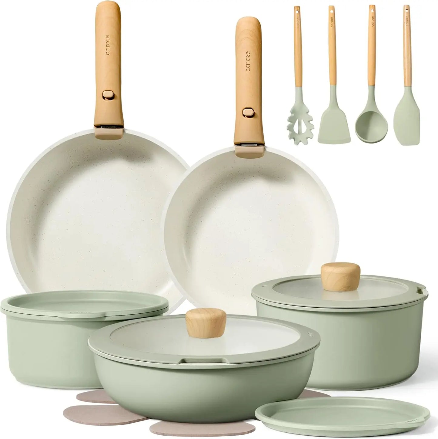 11-Piece Eco-Friendly Heavy-Duty Kitchenware Set with Cooling Racks Covers for Cooking Baking Roasting-Hand Wash Only