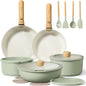 11-Piece Eco-Friendly Heavy-Duty Kitchenware Set with Cooling Racks Covers for Cooking Baking Roasting-Hand Wash Only