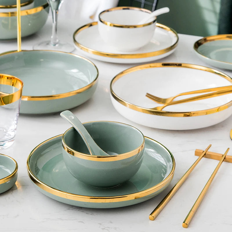 Wholesale Luxury Plates Sets Dinnerware Set Modern Ceramic Set Dinnerware 41 PCS for 8 Person for Hotel Restaurant,home