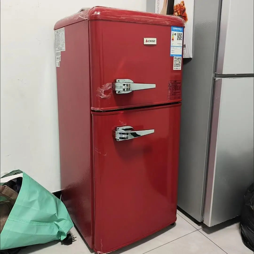 X Hot Selling High-quality 82L Retro Style Small Refrigerator, Top Freezing and Bottom Refrigeration Refrigerator