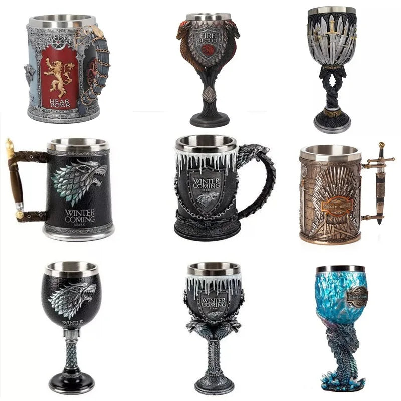 Water Cup Bar Creative 3D Stereo Carved Stainless Steel Beer Mug Goblet Coffee Mug