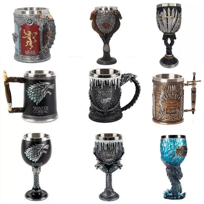 Water Cup Bar Creative 3D Stereo Carved Stainless Steel Beer Mug Goblet Coffee Mug