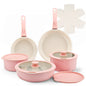 11-Piece Eco-Friendly Heavy-Duty Kitchenware Set with Cooling Racks Covers for Cooking Baking Roasting-Hand Wash Only