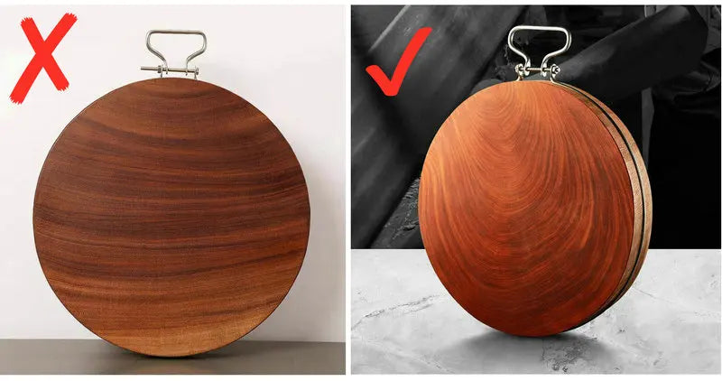 Solid Wood One Piece Ironwood Professional Cook Kitchen Chopping Board Chef Present No Paint Healthy Clam Wood Cutting Plate