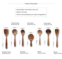 1-9Pcs/set Wooden Kitchen Utensils Set,  Wooden Spoons for Cooking, Utensils,Natural Teak Wooden Spoons For Non-stick Pan Gift
