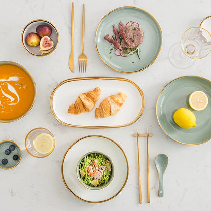 Wholesale Luxury Plates Sets Dinnerware Set Modern Ceramic Set Dinnerware 41 PCS for 8 Person for Hotel Restaurant,home