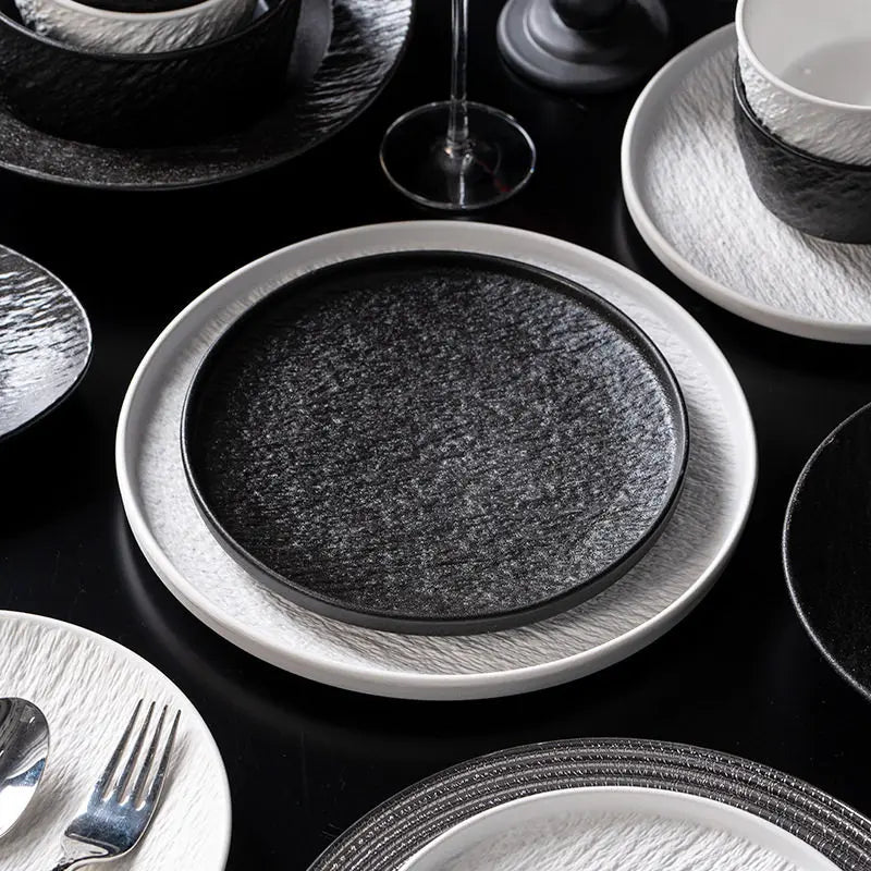 2026 New Underglaze Bowls Plates 55-Piece Luxury Ceramic Tableware Set Modern Porcelain Bone China Tableware Set Factory Direct