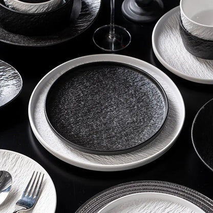 2026 New Underglaze Bowls Plates 55-Piece Luxury Ceramic Tableware Set Modern Porcelain Bone China Tableware Set Factory Direct