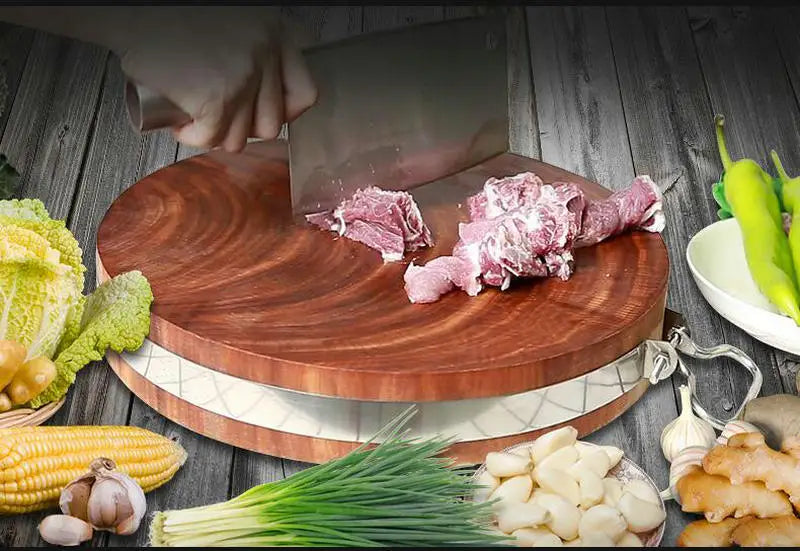 Solid Wood One Piece Ironwood Professional Cook Kitchen Chopping Board Chef Present No Paint Healthy Clam Wood Cutting Plate