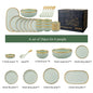 Luxury Elegant Vintage Hotel Restaurant Home Porcelain Tableware Gold Edge Ceramic Bowl Dinner Plates Dishes Dinnerware Set