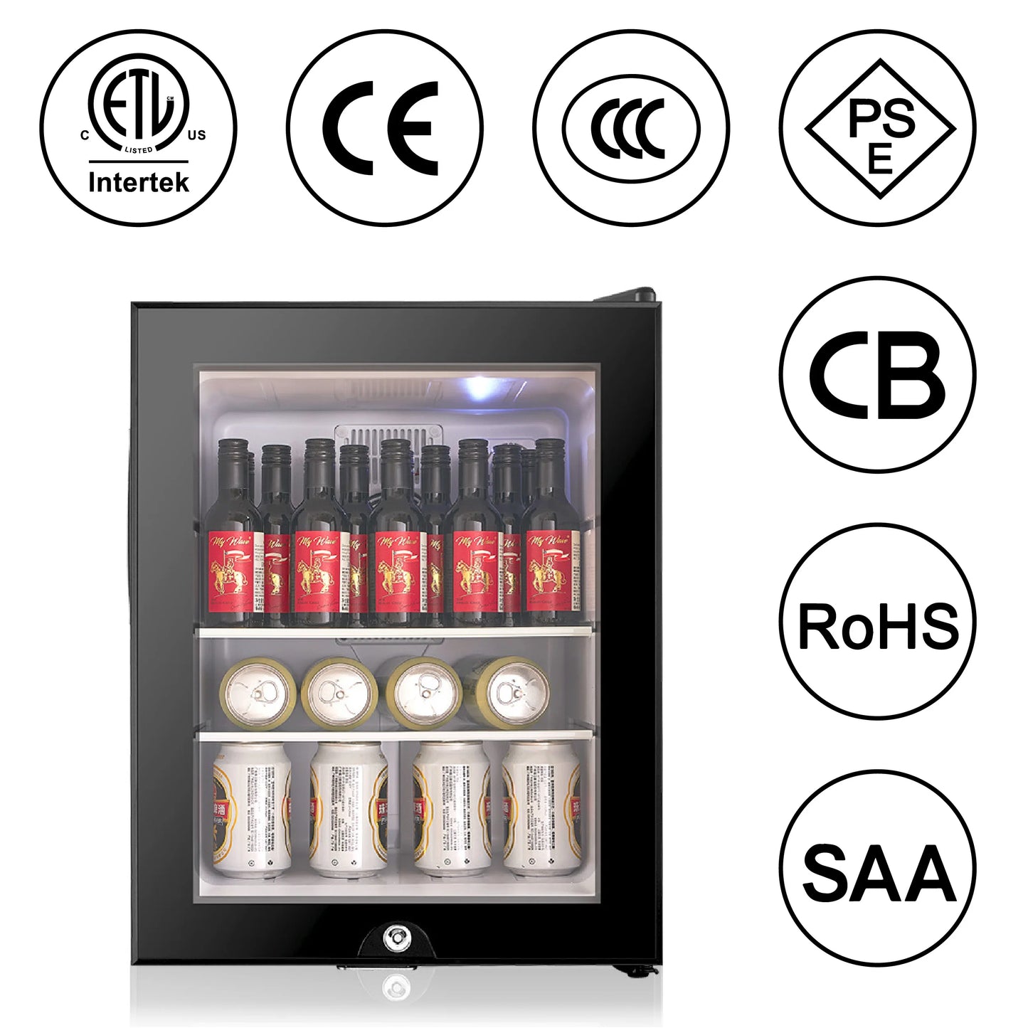 Custom Compact Portable 21L Compressor Glass Door Beverage Beer Wine Under Counter Office Household Refrigerator