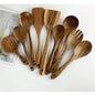 1-9Pcs/set Wooden Kitchen Utensils Set,  Wooden Spoons for Cooking, Utensils,Natural Teak Wooden Spoons For Non-stick Pan Gift