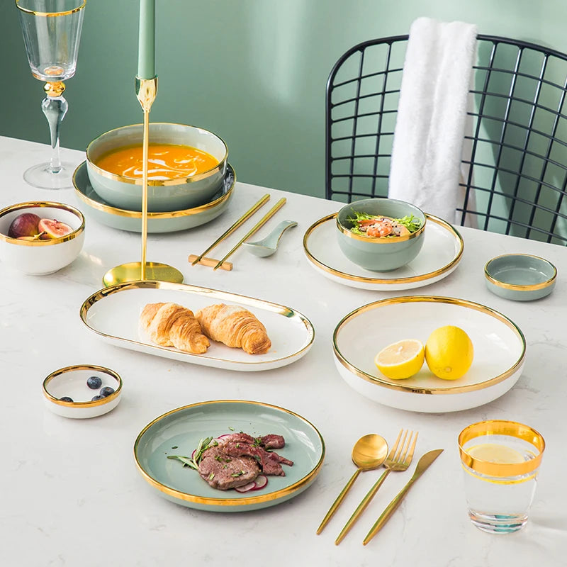 Wholesale Luxury Plates Sets Dinnerware Set Modern Ceramic Set Dinnerware 41 PCS for 8 Person for Hotel Restaurant,home