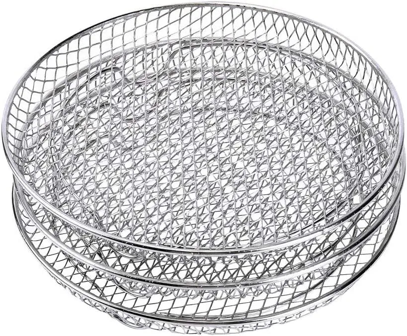 Stainless Steel Grill Basket Non-stick Mesh Basket Set Air Fryer Tray Wire Rack Roasting Basket