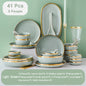 Wholesale Luxury Plates Sets Dinnerware Set Modern Ceramic Set Dinnerware 41 PCS for 8 Person for Hotel Restaurant,home