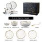 Luxury Elegant Vintage Hotel Restaurant Home Porcelain Tableware Gold Edge Ceramic Bowl Dinner Plates Dishes Dinnerware Set
