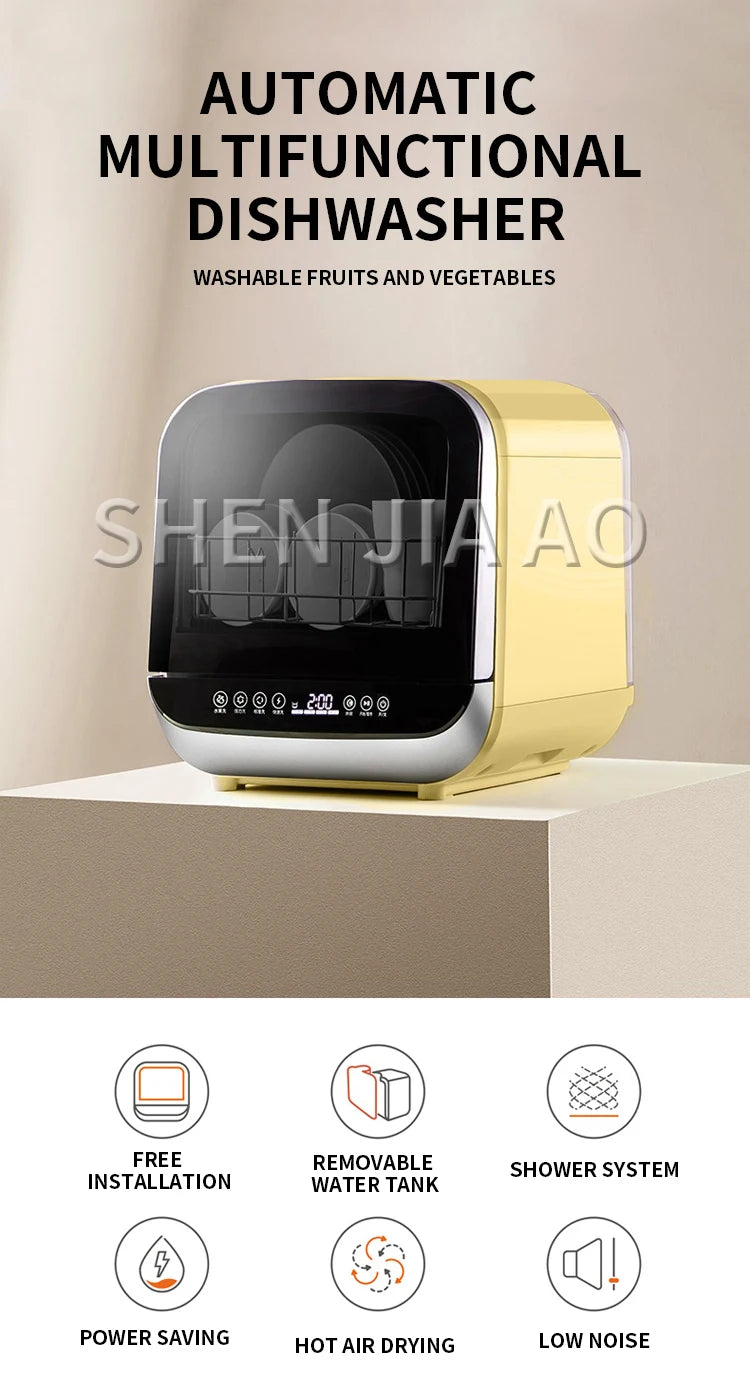 Stand-alone dishwasher automatic household desktop mini small intelligent dishwashing machine free installation